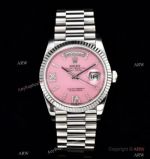 2023 New Release - Swiss Copy Rolex DayDate 36mm CSF Cal.3255 Watch 904L Steel Pink Opal Diamonds